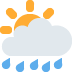 🌦 Sol detrás de una nube de lluvia Significado del Emoji