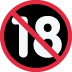🔞 Nadie menor de dieciocho años Significado del Emoji